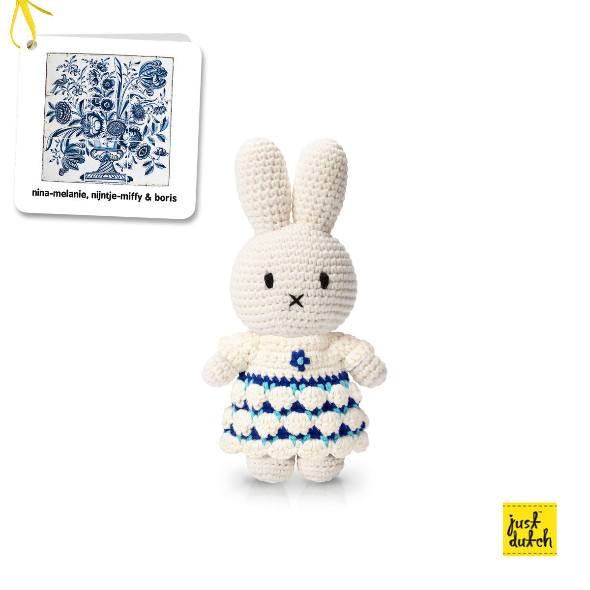 Miffy Delft Blue Floral Crochet Doll Handmade Dutch Design Soft