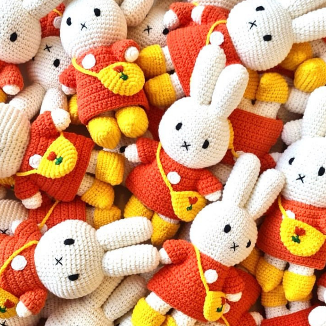 Miffy Tulip Bag Crochet Doll Handmade Soft Toy Gift Nursery Decor Miffy Tulip Bag Crochet Doll Handmade Soft Toy Gift Nursery Decor